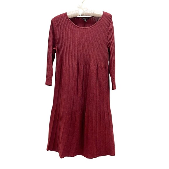 Eileen Fisher Dress Size Petite Small 100% Wool Italian Yarn Rib Release Pleats - Picture 2 of 14